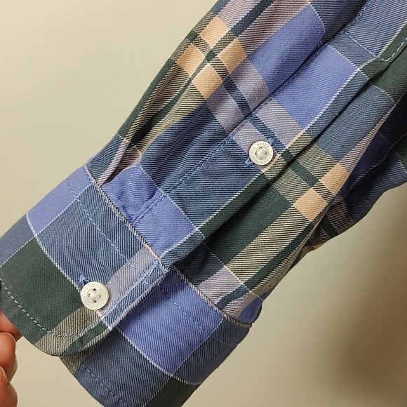 Ralph Lauren Plaid Cotton Twill Roll Tab Sleeve Button Front Shirt Size 2X - Picture 10 of 13